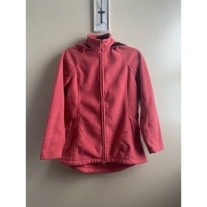 Duluth Trading Co. Women’s Light Red Hooded Shoreline Fleece Windproof Coat XS